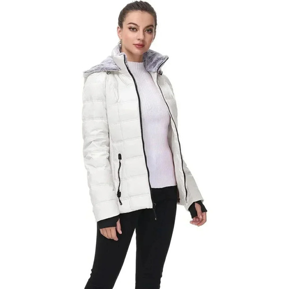 Midweight Down Puffer Warm Hooded Winter Down Jacket for Women - Picture 4 of 6